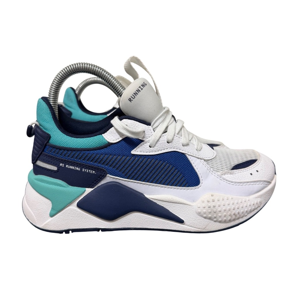 Puma Sneakers Women 6 RS-X Reinvention White Blue Turquoise 370644-02 EUC